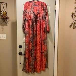 Mamey Anthropology maxi dress cover up L